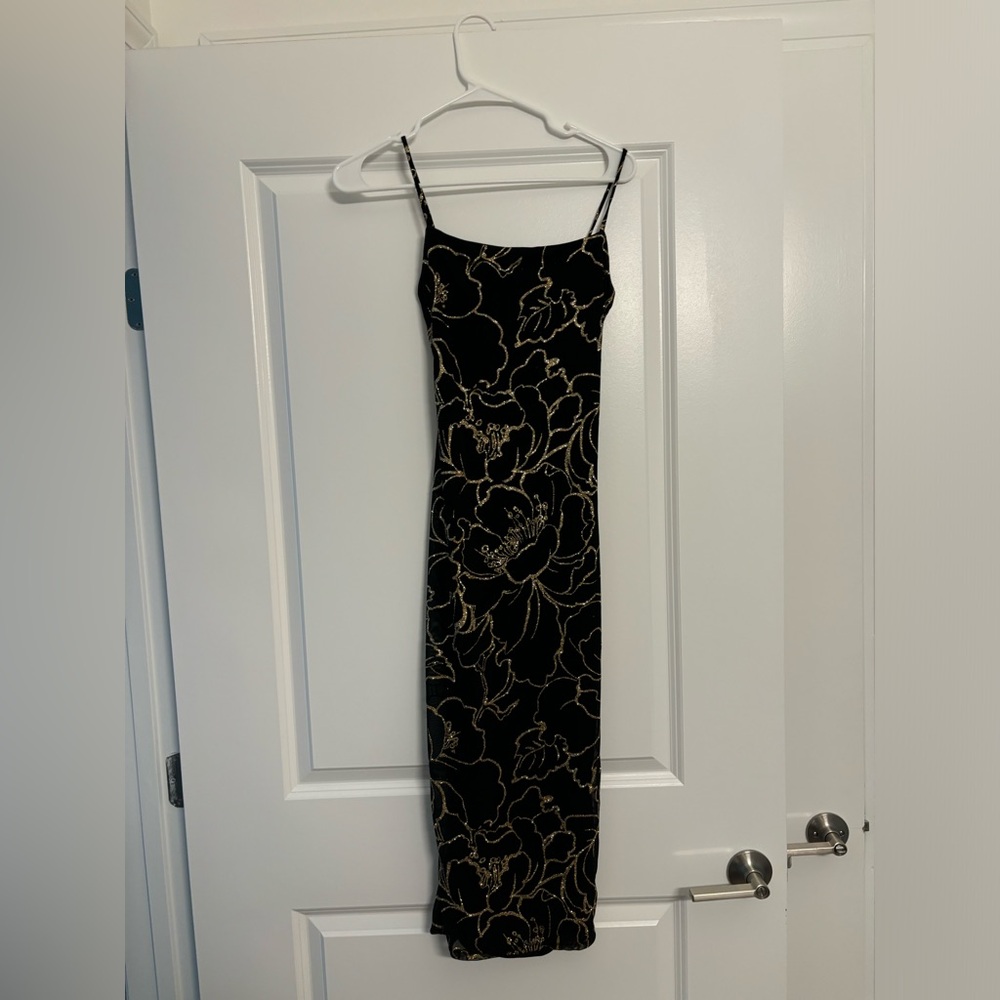 Black and gold dress
